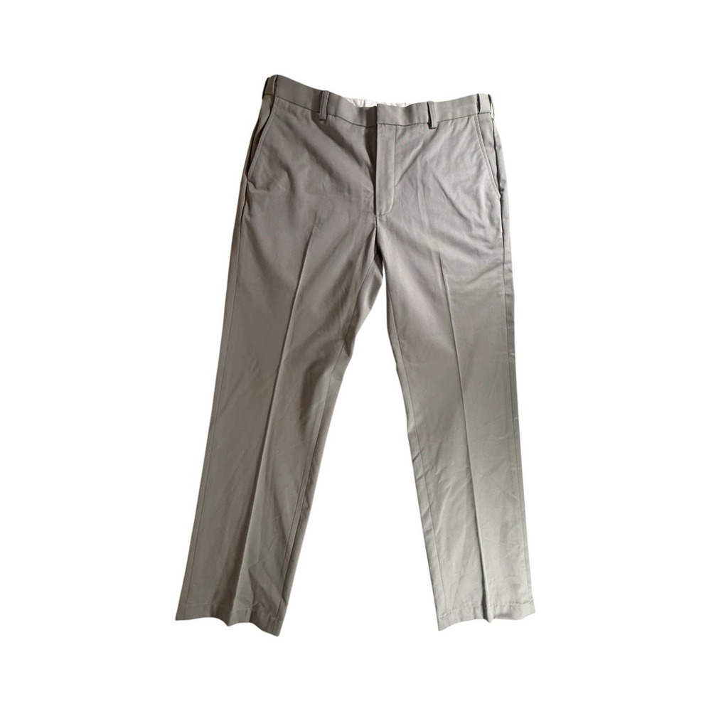 Orvis Pants Adult Size 36 Grey Chino Flat Front Casual Straight Spandex Mens